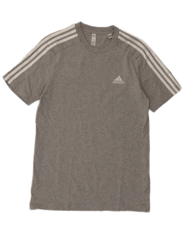 Adidas Mens T-Shirt Top Small Grey Cotton