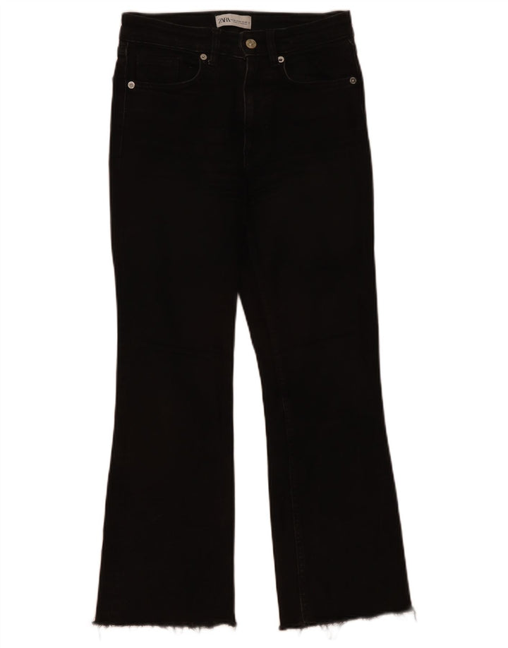 Zara Womens Crop Bootcut Jeans EU 36 XS W26 L24 Black