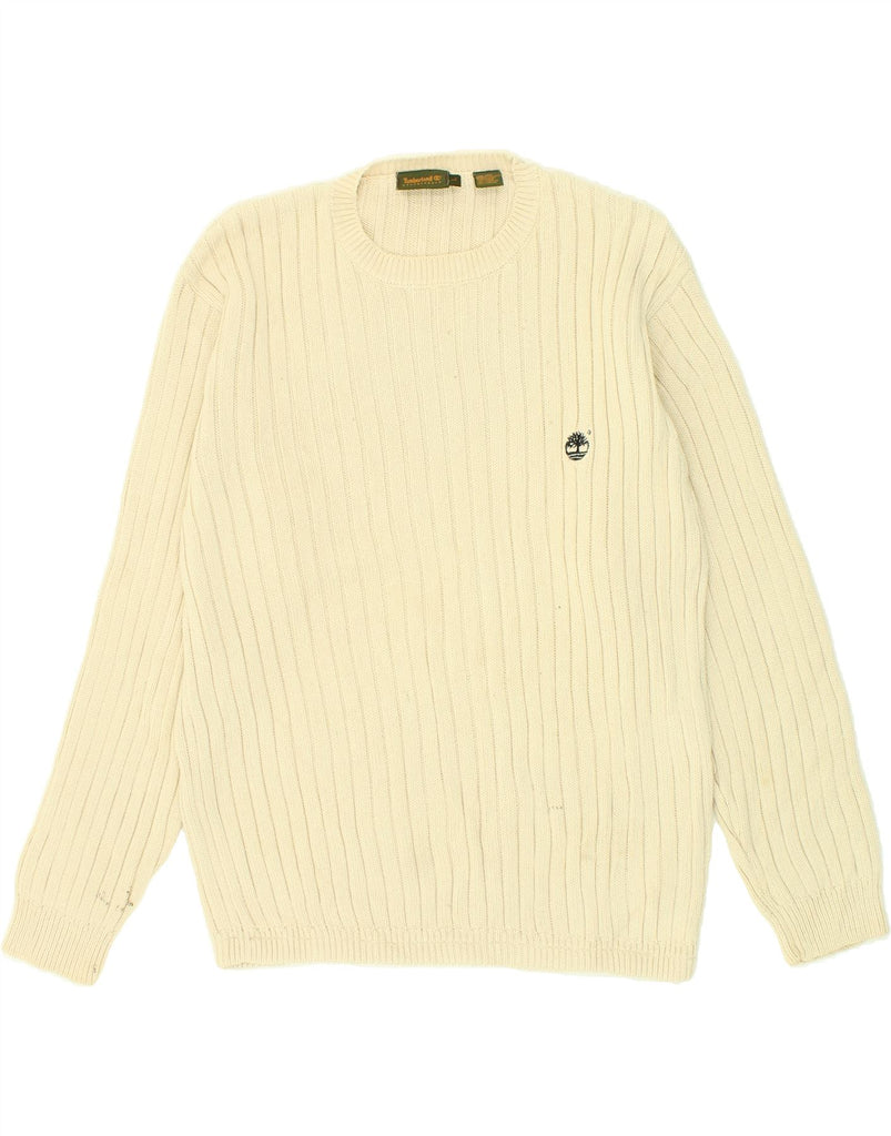 TIMBERLAND Mens Crew Neck Jumper Sweater Large Beige Cotton | Vintage Timberland | Thrift | Second-Hand Timberland | Used Clothing | Messina Hembry 