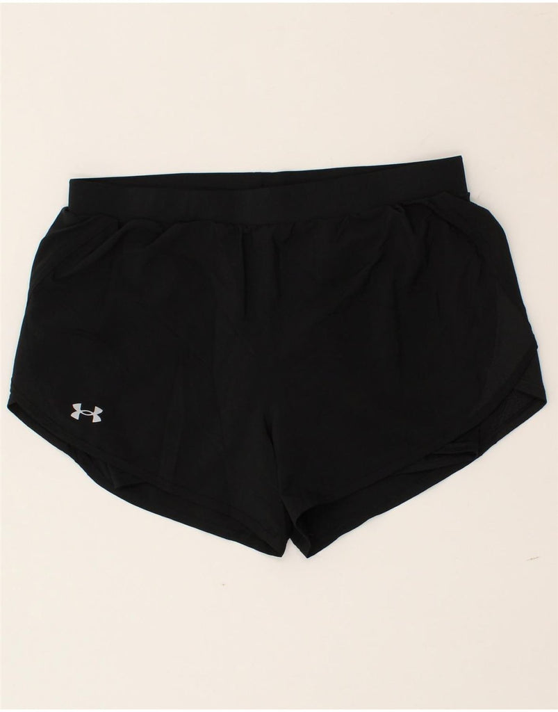 UNDER ARMOUR Womens Sport Shorts UK 14 Large Black Polyester | Vintage Under Armour | Thrift | Second-Hand Under Armour | Used Clothing | Messina Hembry 