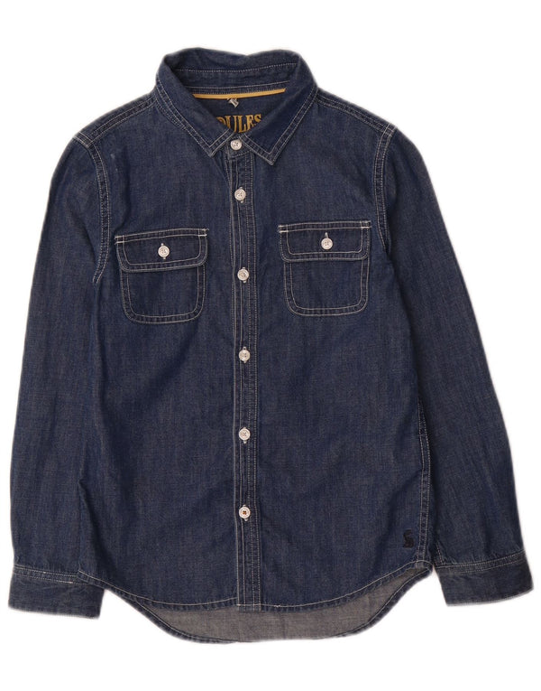 Joules Boys Denim Shirt 7-8 Years Navy Blue Cotton