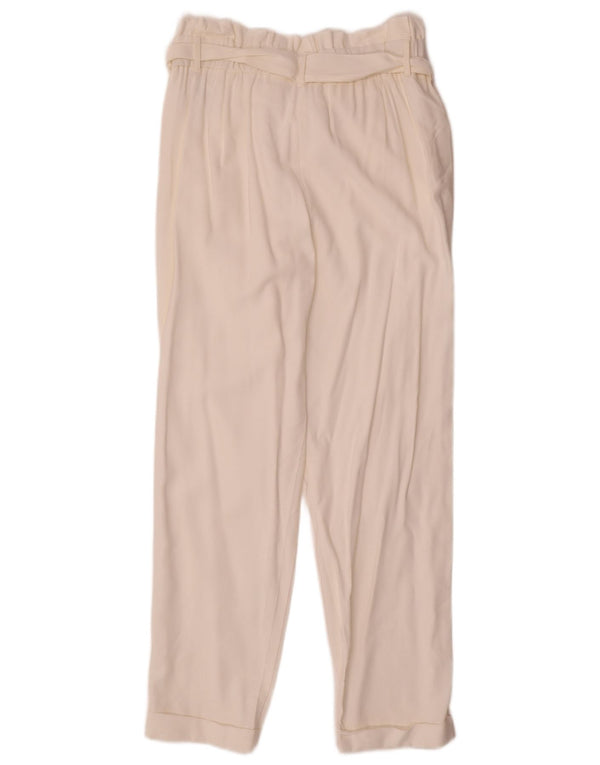 Zara Womens Trafaluc High Waist Casual Trousers Medium W28 L27 Off White