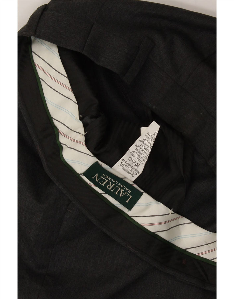RALPH LAUREN Womens Straight Suit Trousers W28 L29 Grey Polyester Vintage Ralph Lauren and Second-Hand Ralph Lauren from Messina Hembry 