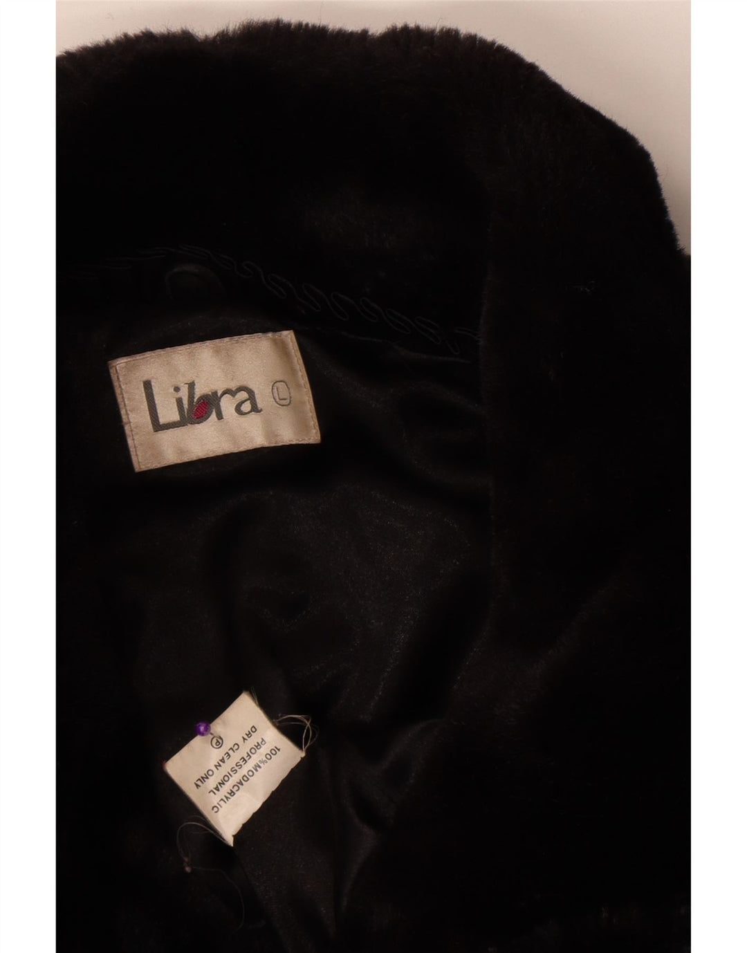 Libra Womens Faux Fur Overcoat UK 16 Large Black Modacryl