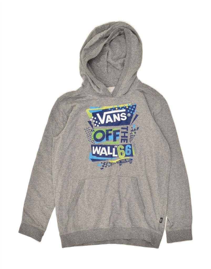 VANS Boys Graphic Hoodie Jumper 12-13 Years Large Grey Cotton | Vintage Vans | Thrift | Second-Hand Vans | Used Clothing | Messina Hembry 