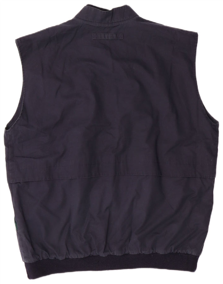 Vintage Mens Reversible Gilet UK 42 XL Navy Blue Colourblock