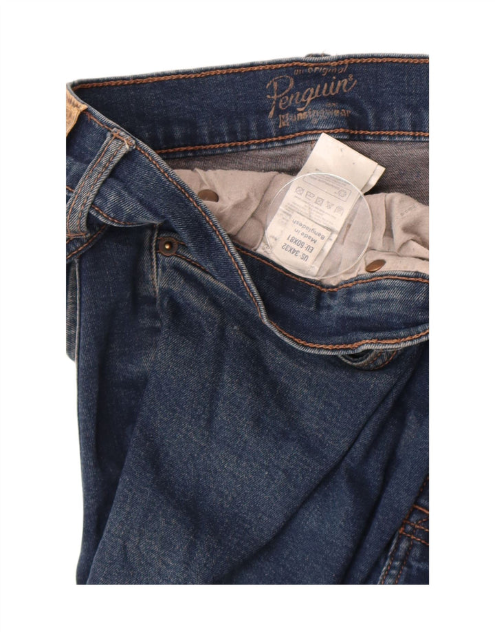 Penguin Mens Slim Jeans W34 L32 Blue Cotton