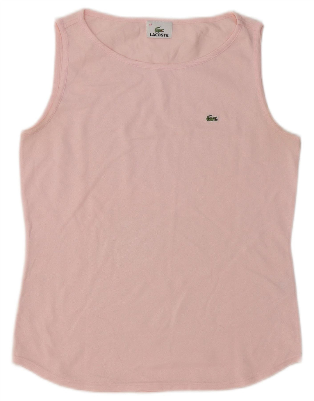 LACOSTE Womens Vest Top Size 42 Large Pink Cotton