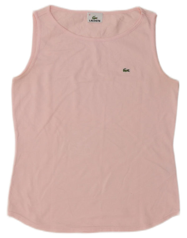 LACOSTE Womens Vest Top Size 42 Large Pink Cotton