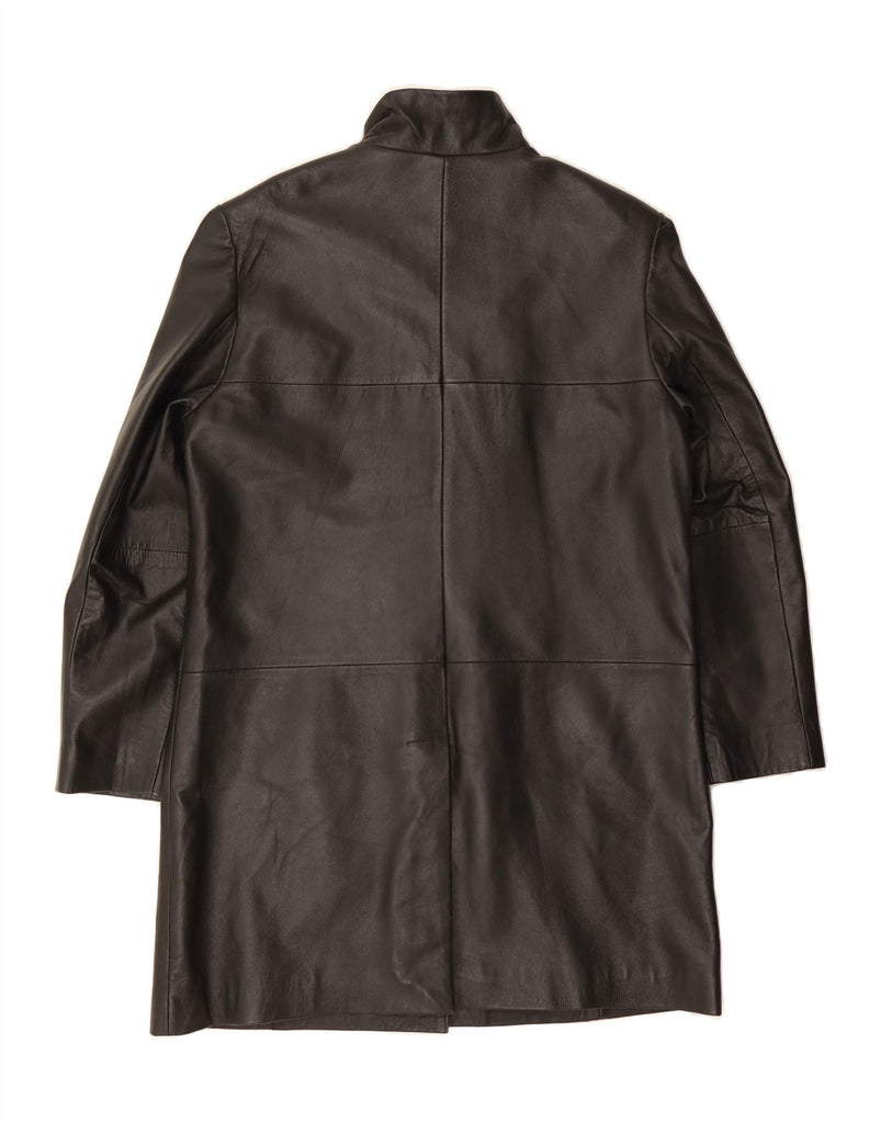 CLASSICS Womens Leather Coat UK 16 Large Black Leather Vintage Classics and Second-Hand Classics from Messina Hembry 