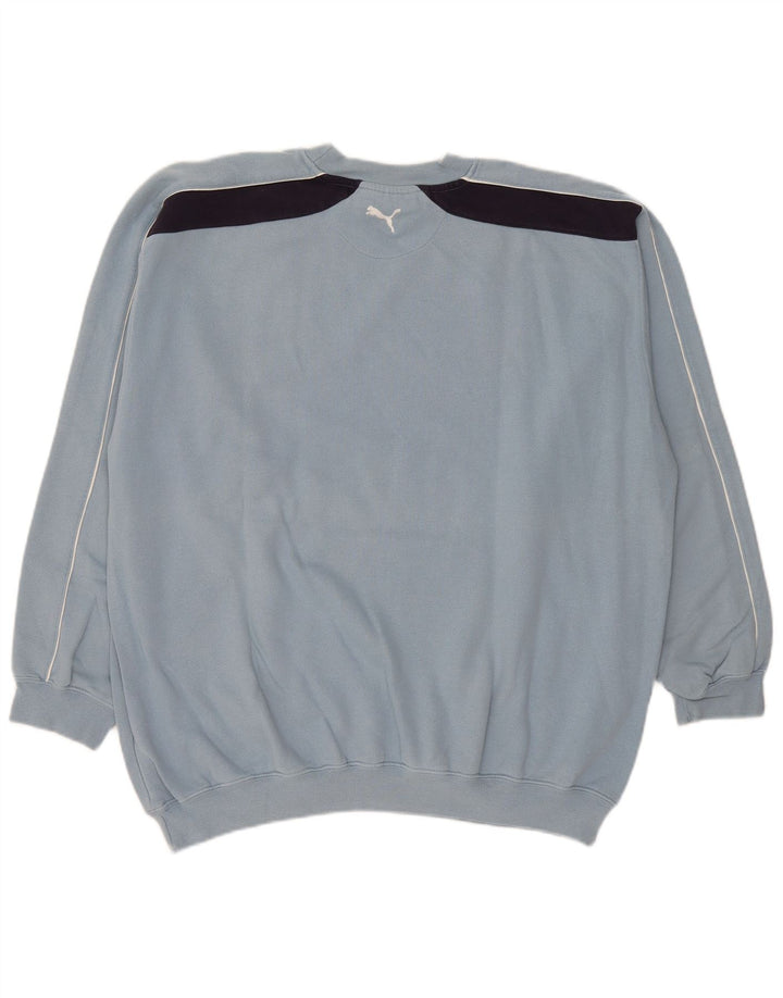 Puma Mens Graphic Sweatshirt Jumper XL Blue Colourblock Cotton