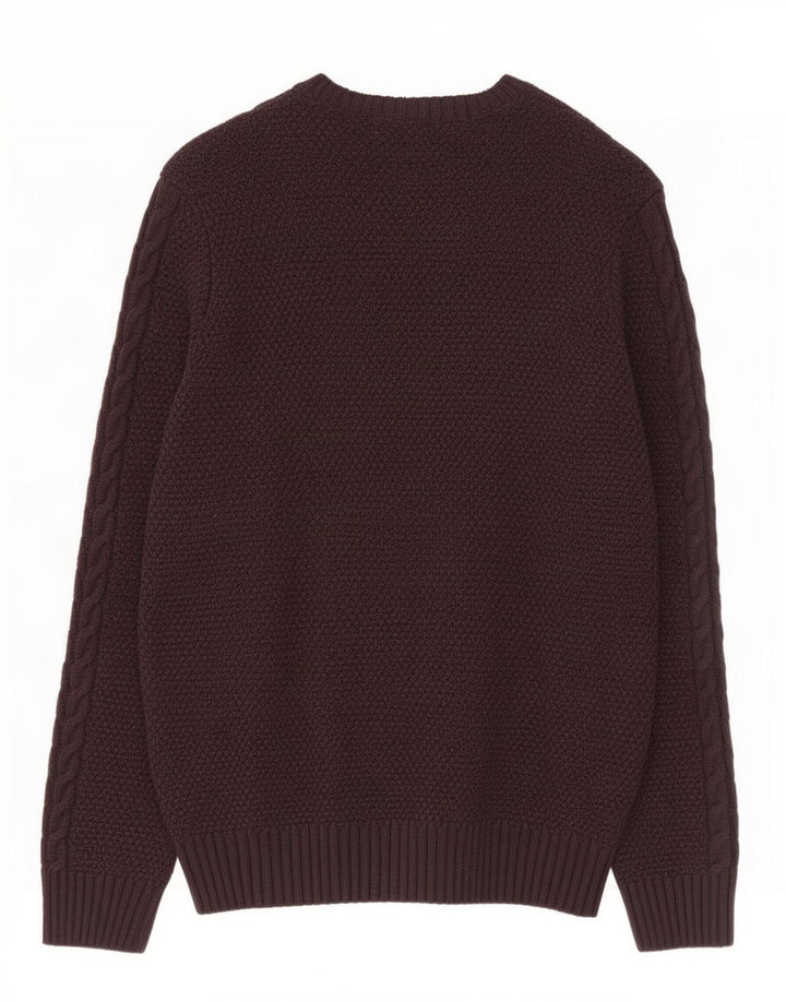 Marks & Spencer Mens Crew Neck Jumper Sweater XL Brown Acrylic