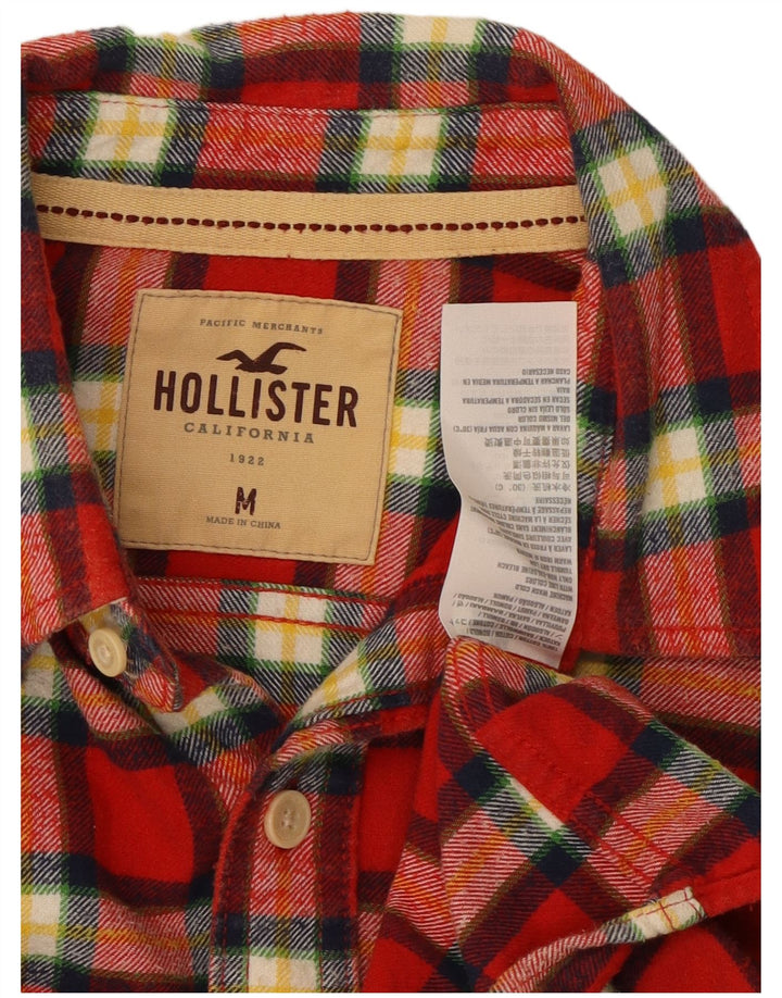 Hollister Mens Flannel Shirt Medium Red Check Cotton