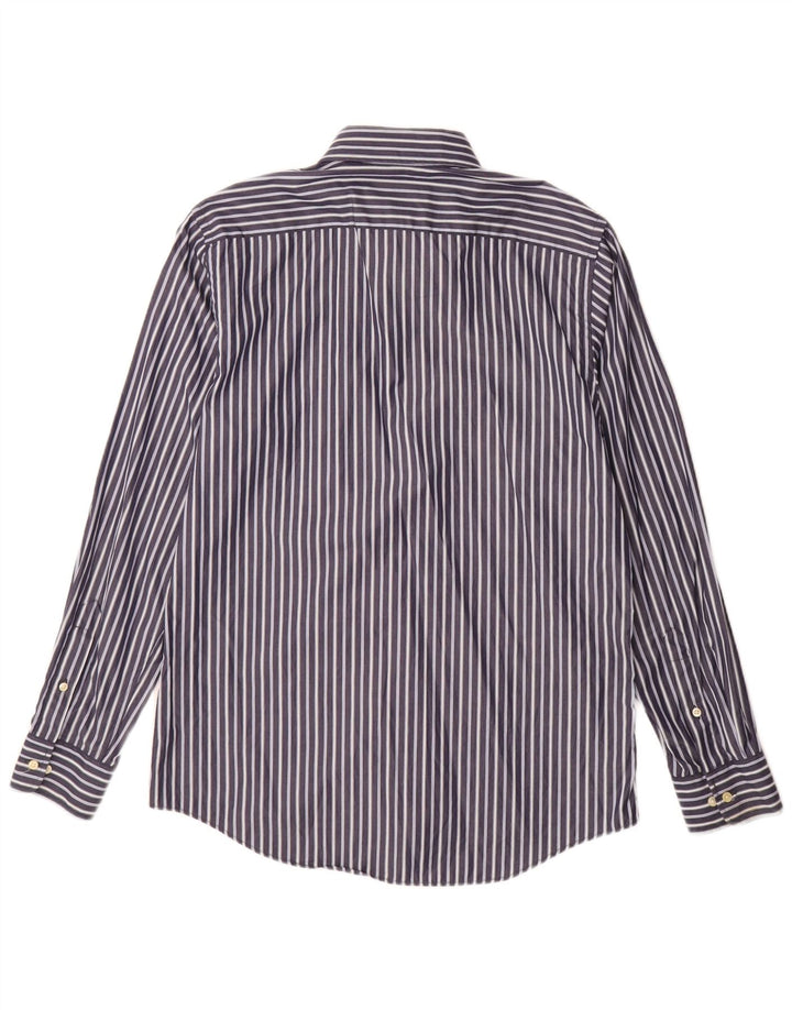 PIERRE CARDIN Mens Shirt Size 39 Medium Blue Pinstripe Cotton