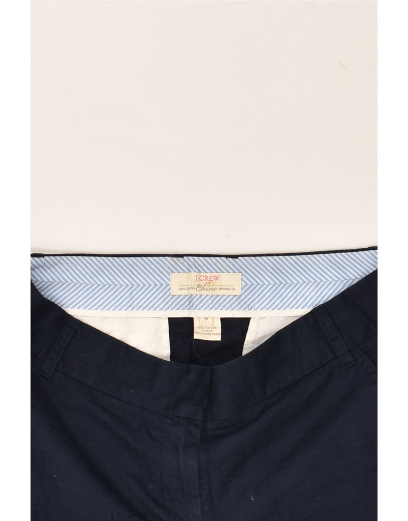 J. CREW Womens Chino Shorts US 4 Small W32 Navy Blue Cotton | Vintage J. Crew | Thrift | Second-Hand J. Crew | Used Clothing | Messina Hembry 