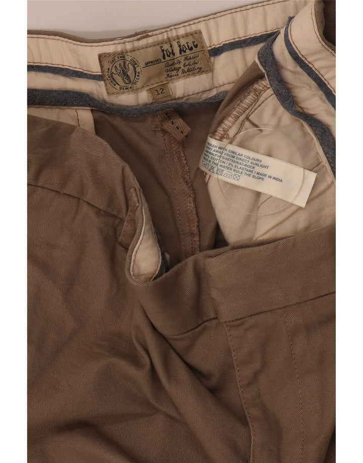 Fat Face Womens Chino Shorts UK 12 Medium W32 Khaki Cotton