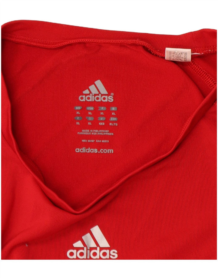 Adidas Mens Climalite Graphic Top Long Sleeve XL Red Polyester