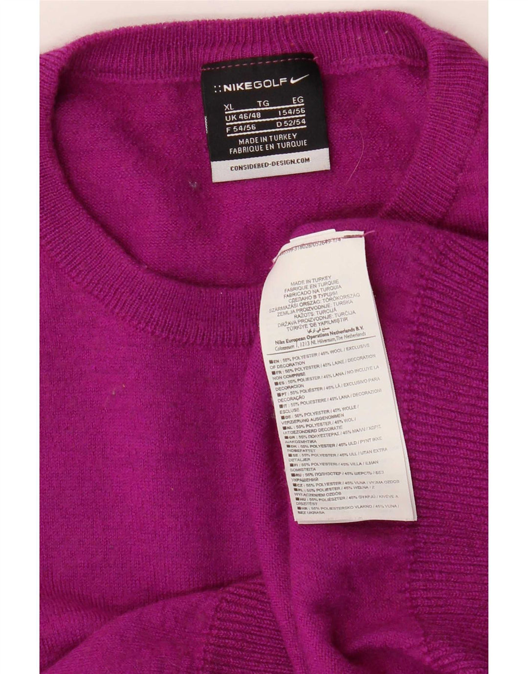 Nike Mens Crew Neck Jumper Sweater UK 46/48 XL Pink Polyester