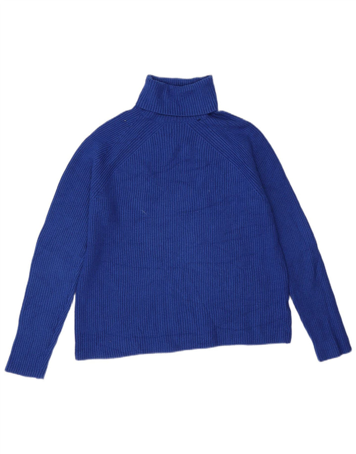 Marks & Spencer Womens Roll Neck Jumper Sweater UK 14 Medium Blue Viscose