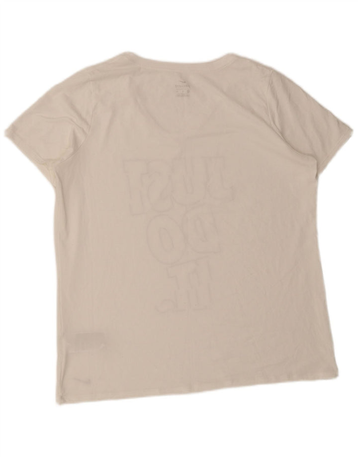 Nike Womens Dri Fit Graphic T-Shirt Top UK 18 XL White Polyester