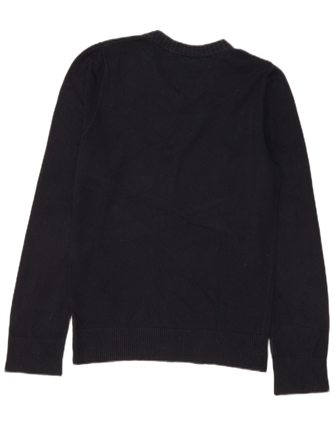 Hollister Mens V-Neck Jumper Sweater Medium Navy Blue Cotton