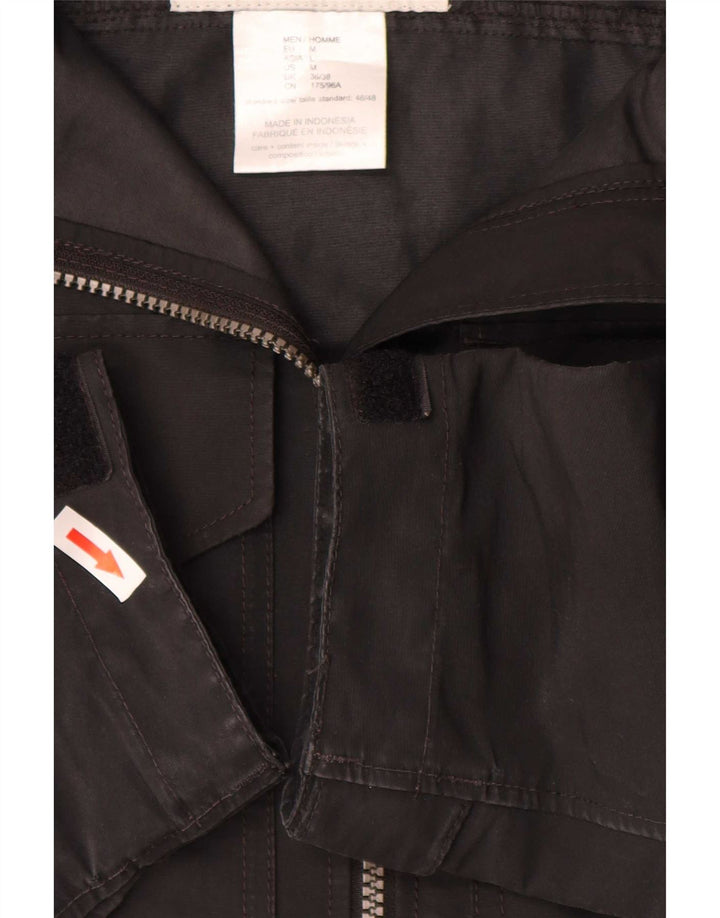 Jack Wolfskin Mens Hooded Rain Jacket UK 36/38 Medium Black Polyester