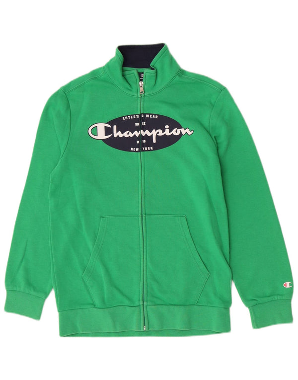Champion Boys Graphic Tracksuit Top Jacket 11-12 Years Large Green Sports