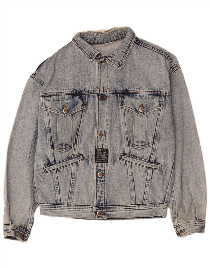Vintage Mens Denim Jacket UK 38 Medium Blue Cotton