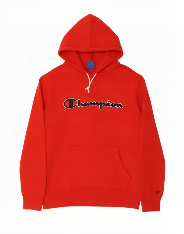 Champion Mens Graphic Hoodie Jumper XL Red Cotton