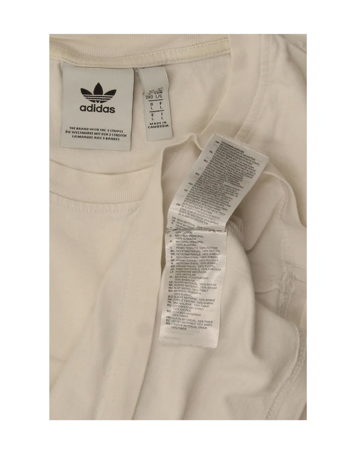 Adidas Mens T-Shirt Top Large White Cotton