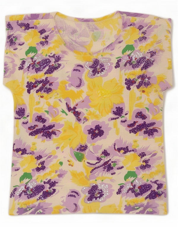 Vintage Womens Graphic T-Shirt Top UK 16 Large Multicoloured Floral