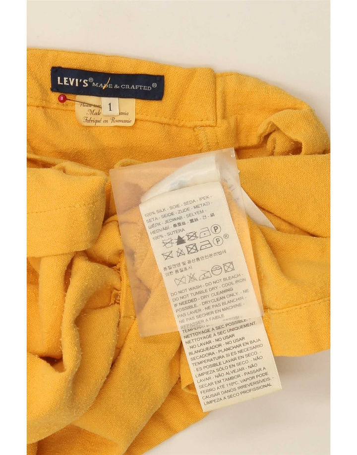 Levi's Womens Crop Cami Top US 1 XS Yellow Silk