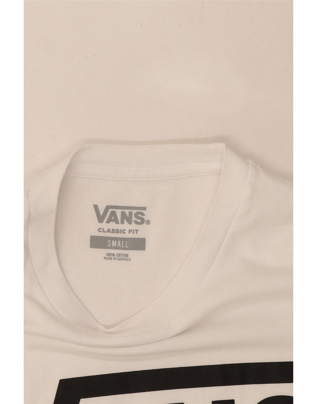 VANS Mens Classic Fit Graphic T-Shirt Top Small White Cotton