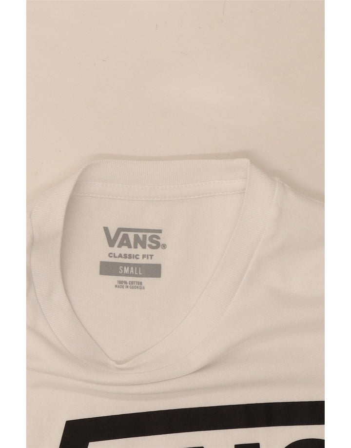 VANS Mens Classic Fit Graphic T-Shirt Top Small White Cotton