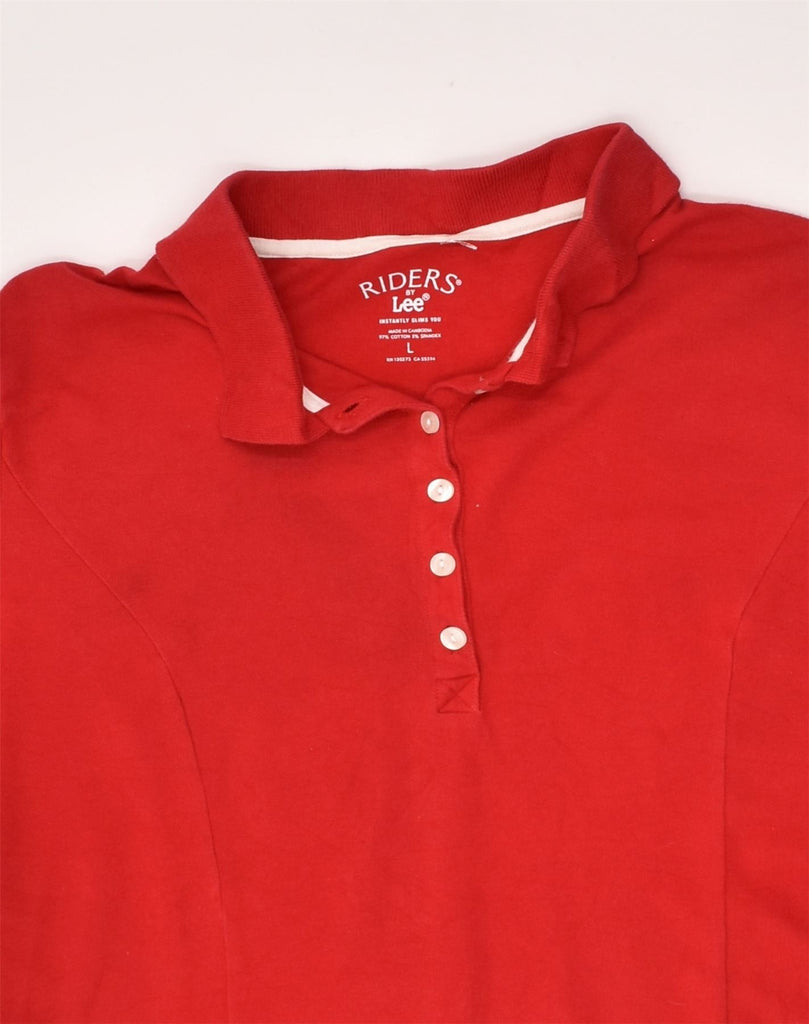 LEE Womens Riders Polo Shirt UK 16 Large Red Cotton | Vintage Lee | Thrift | Second-Hand Lee | Used Clothing | Messina Hembry 