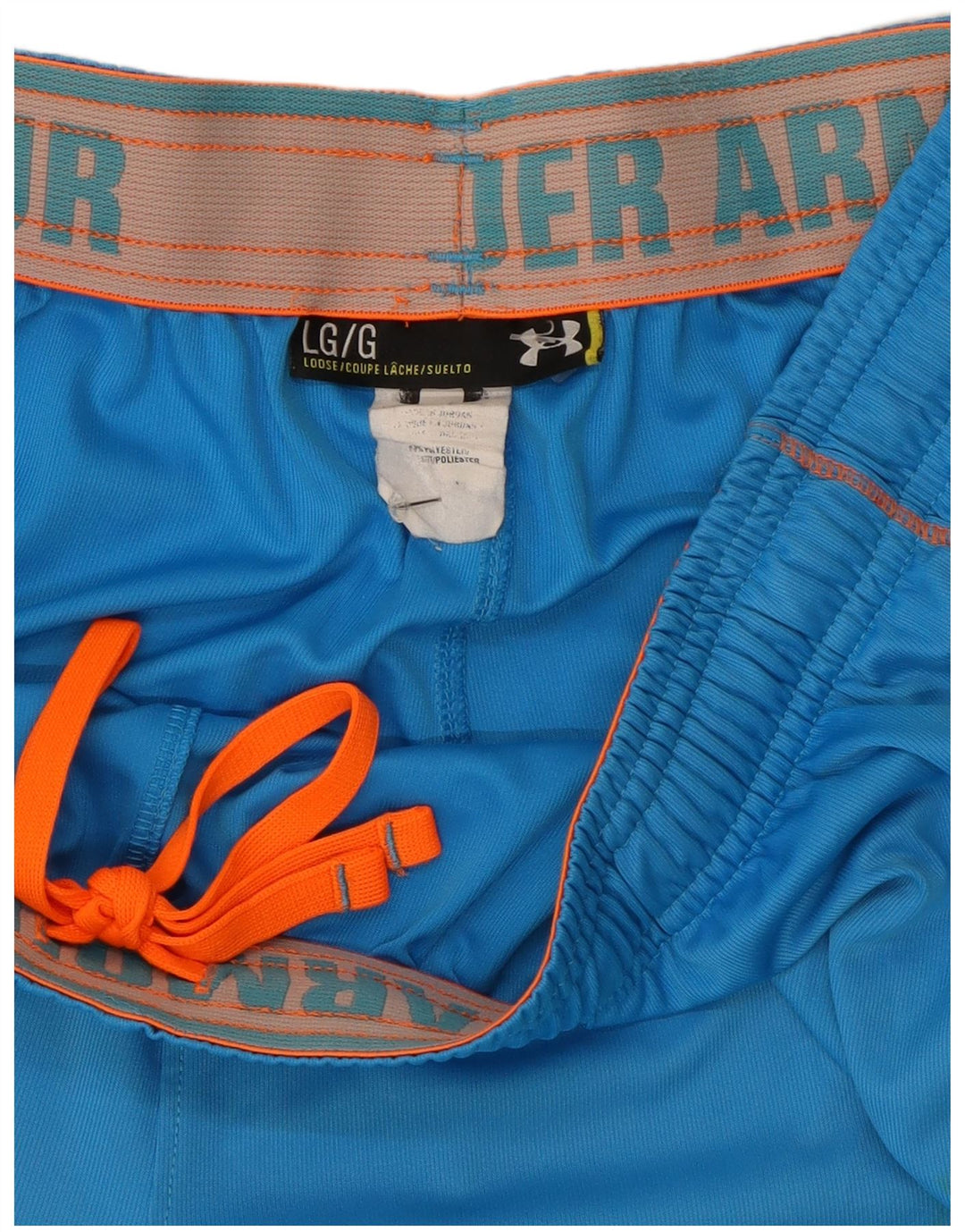Under Armour Mens Loose Fit Sport Shorts Large  Blue Polyester