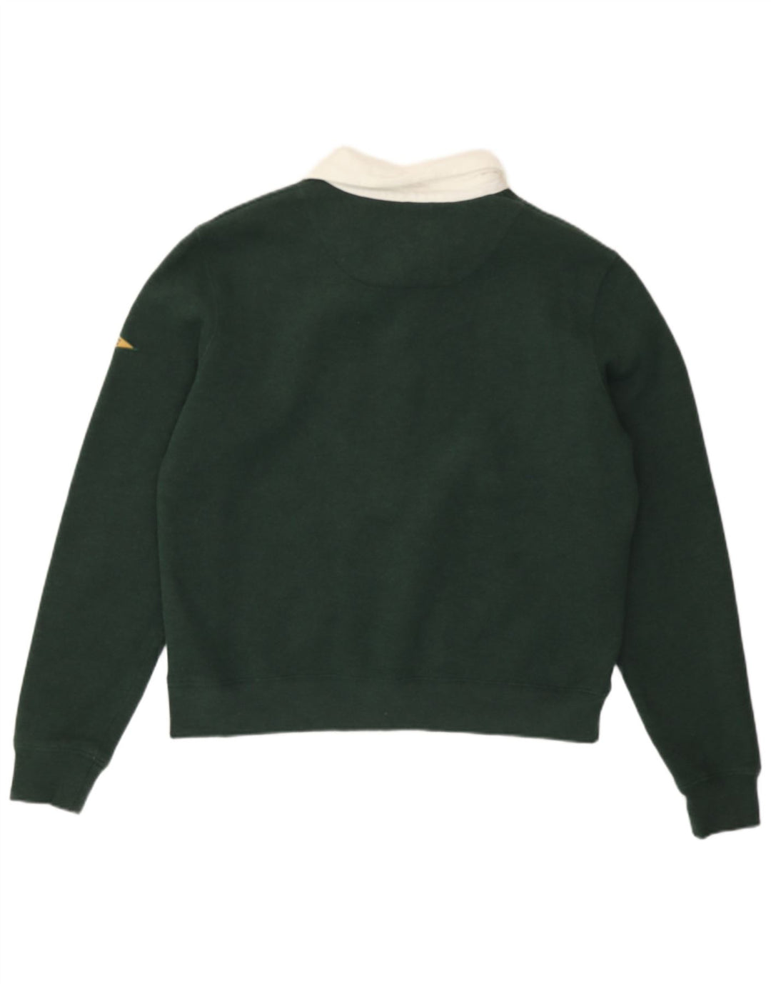 Superdry Womens Polo Neck Sweatshirt Jumper UK 12 Medium Green Colourblock