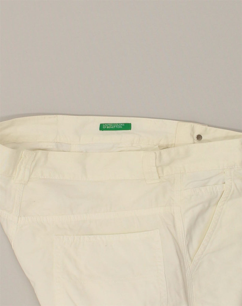 BENETTON Womens Straight Chino Trousers IT 42 Medium W30 L33 White Cotton | Vintage Benetton | Thrift | Second-Hand Benetton | Used Clothing | Messina Hembry 