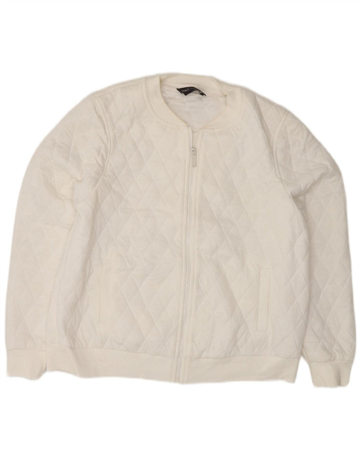 Marks & Spencer Womens Quilted Jacket UK 14 Large  White Polyester