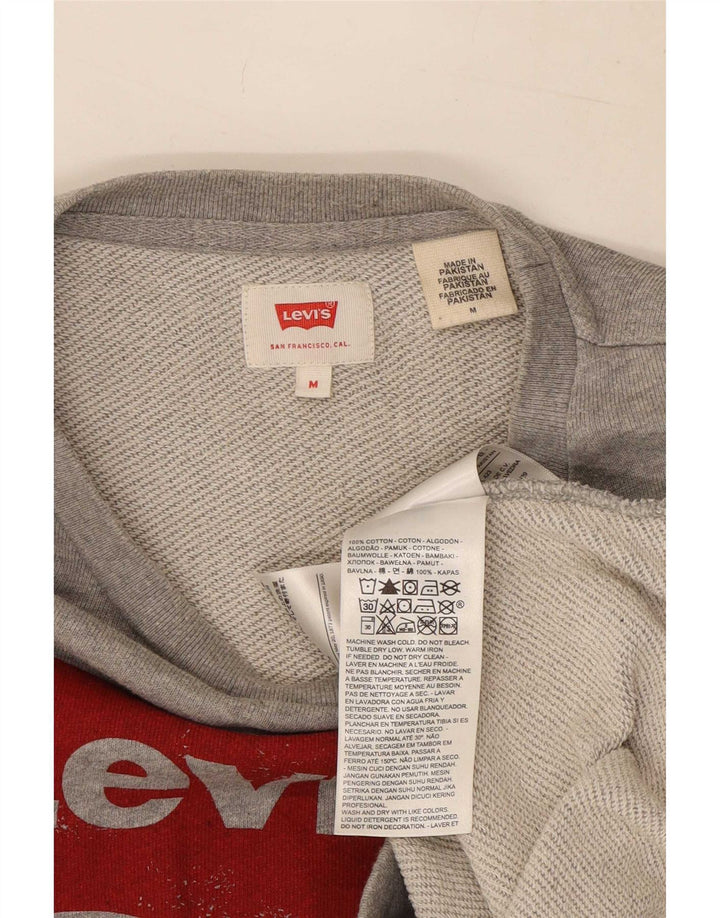 Levi's Mens Graphic Sweatshirt Jumper Medium Grey Cotton