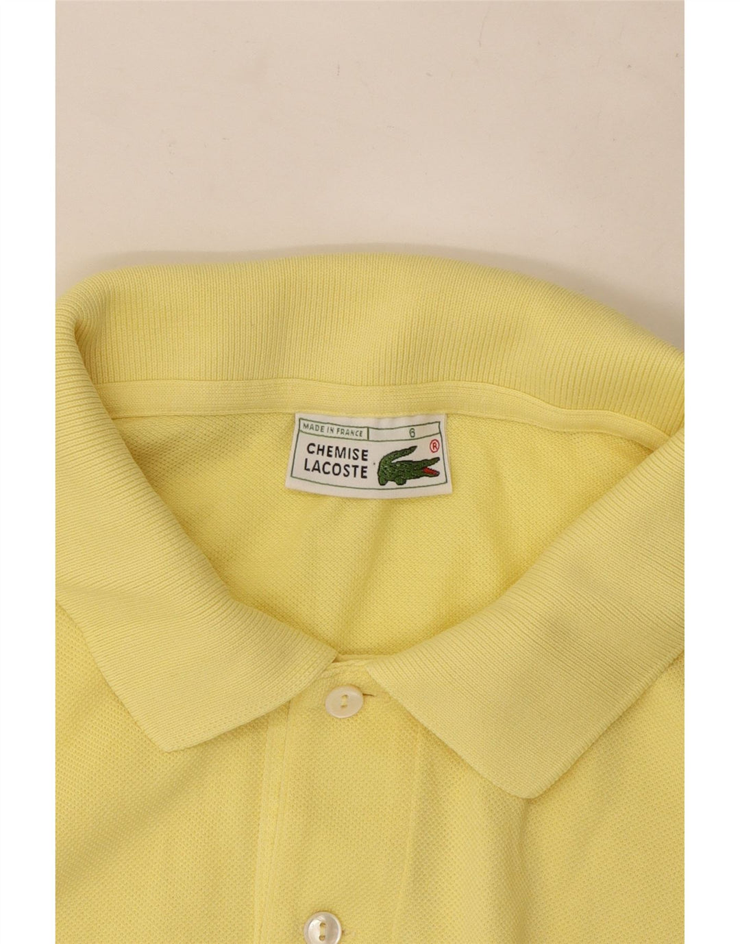 Lacoste Mens Polo Shirt Size 6 XL Yellow