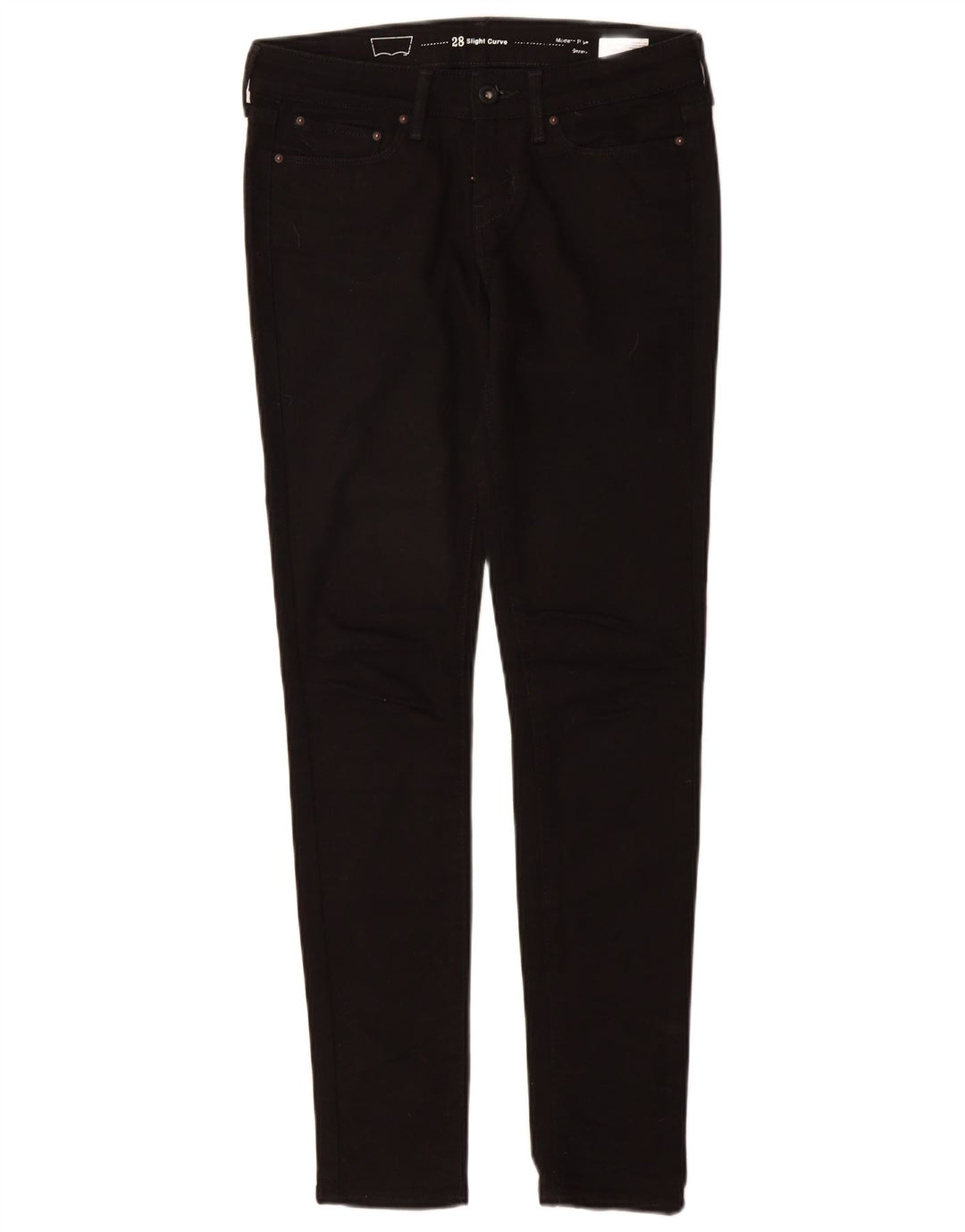 LEVI'S Womens Slight Curve Modern Rise Skinny Jeans W25 L30 Black Cotton
