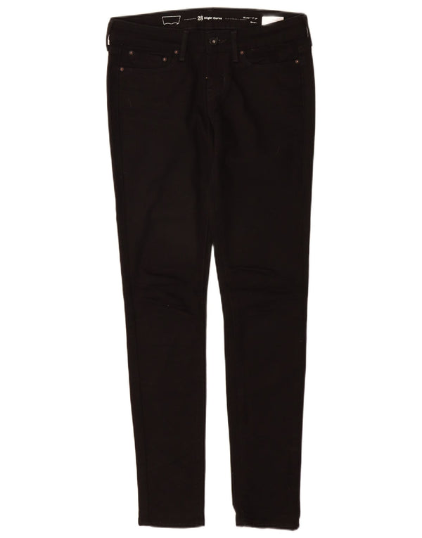 LEVI'S Womens Slight Curve Modern Rise Skinny Jeans W25 L30 Black Cotton