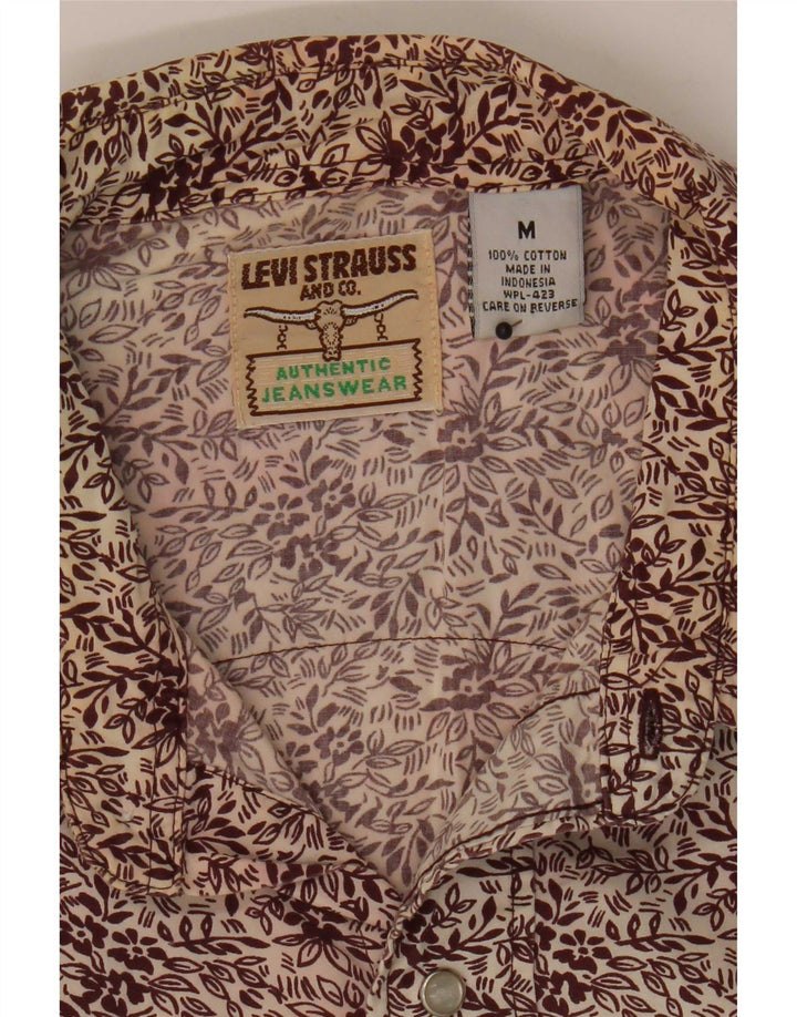 Levi's Mens Shirt Medium Burgundy Floral Cotton