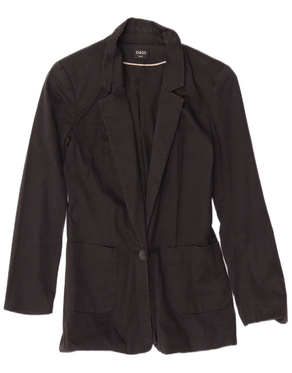 Oasis Womens 1 Button Blazer Jacket UK 8 Small Black