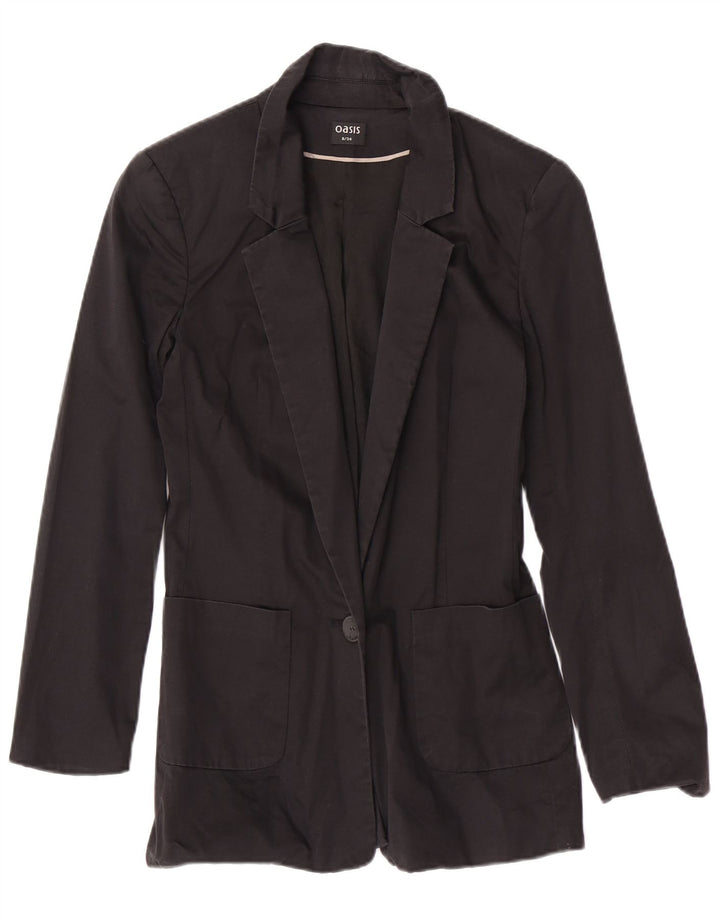 Oasis Womens 1 Button Blazer Jacket UK 8 Small Black