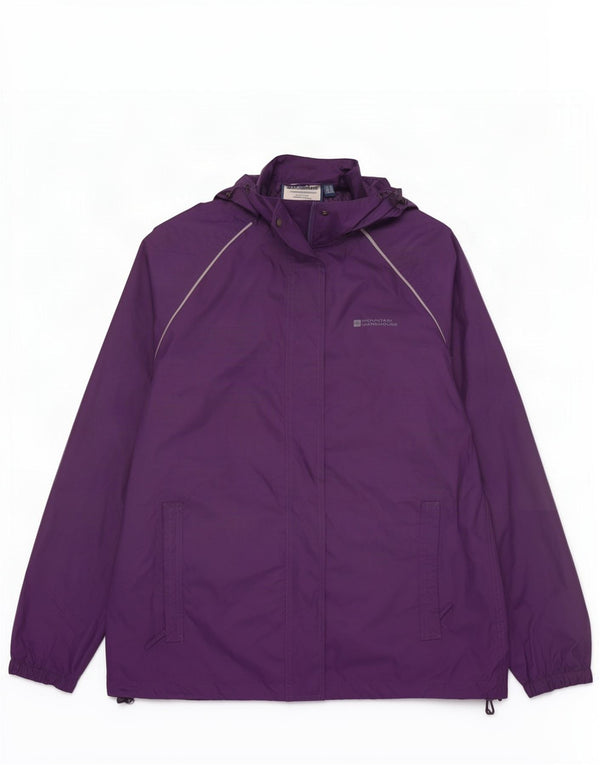 Mountain Warehouse Womens Hooded Rain Jacket UK 14 Large Purple Nylon
