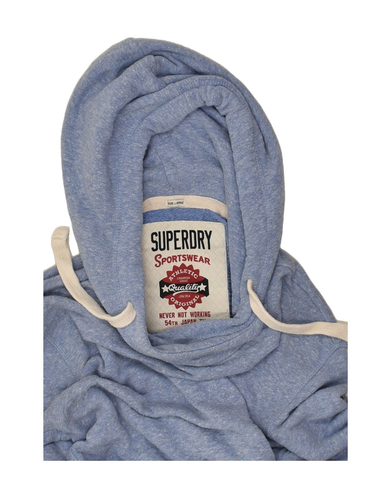 SUPERDRY Womens Hoodie Jumper UK 16 Large Blue Cotton | Vintage Superdry | Thrift | Second-Hand Superdry | Used Clothing | Messina Hembry 