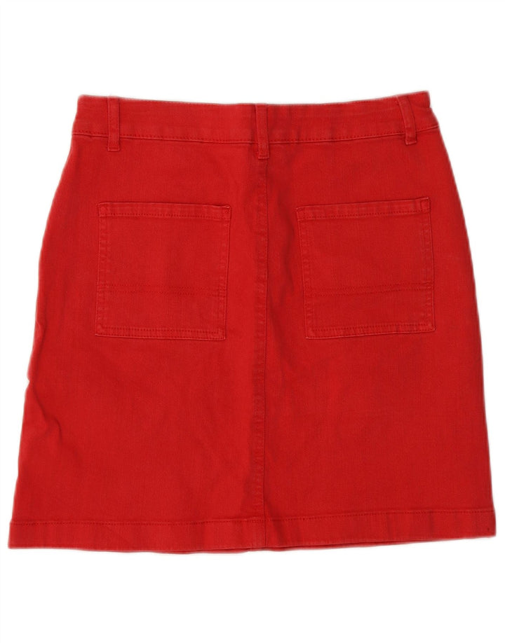 MARKS & SPENCER Womens Denim Skirt UK 8 Small W28 Red Cotton