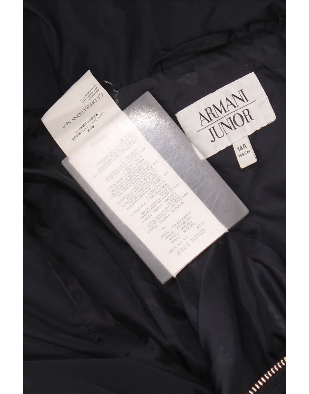 Armani Junior Girls Hooded Padded Coat 13-14 Years Navy Blue Polyester